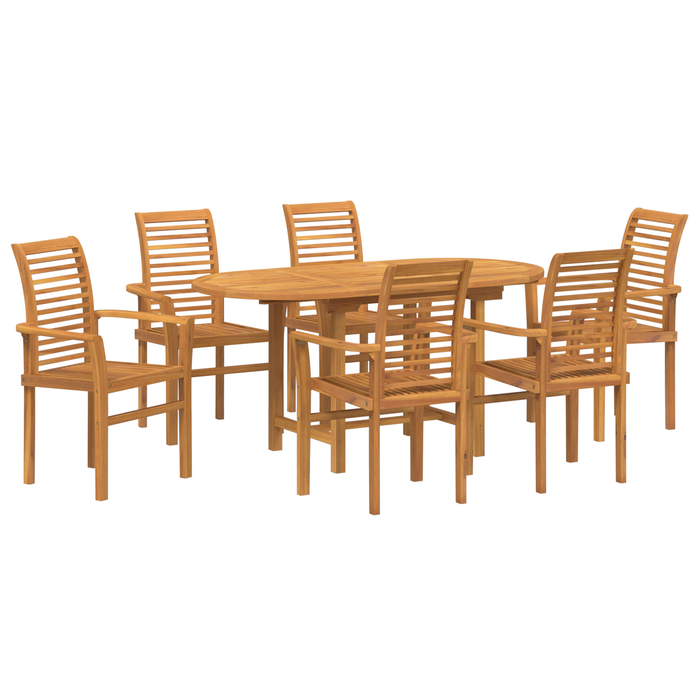 Set masa grădină vidaXL cu 7 piese din lemn masiv de teak - WALTI WALTI