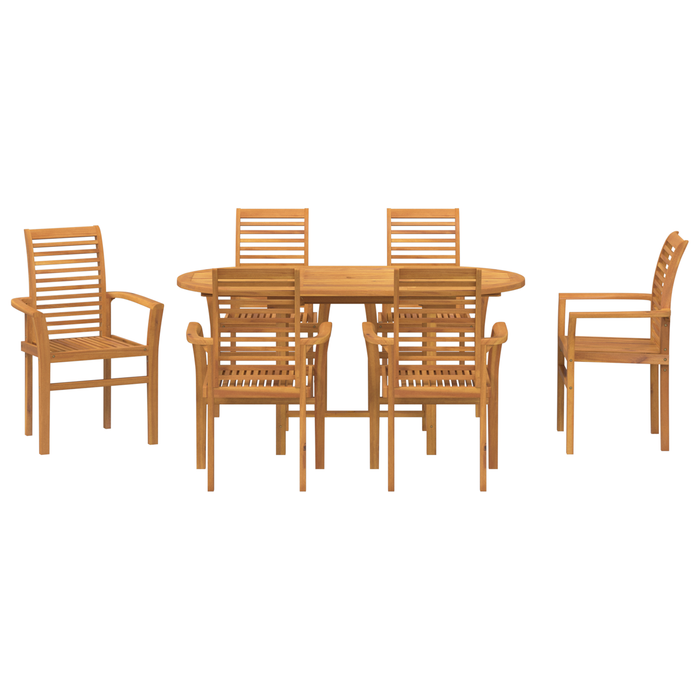 Set masa grădină vidaXL cu 7 piese din lemn masiv de teak - WALTI WALTI
