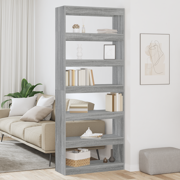 Dulap pentru cărți Gri Sonoma 80 x 30 x 198 cm Lemn compozit - WALTI WALTI