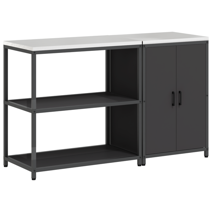 Set de depozitare pentru bucătărie 2 pcs Negru 150 x 50 x 92 cm - WALTI WALTI