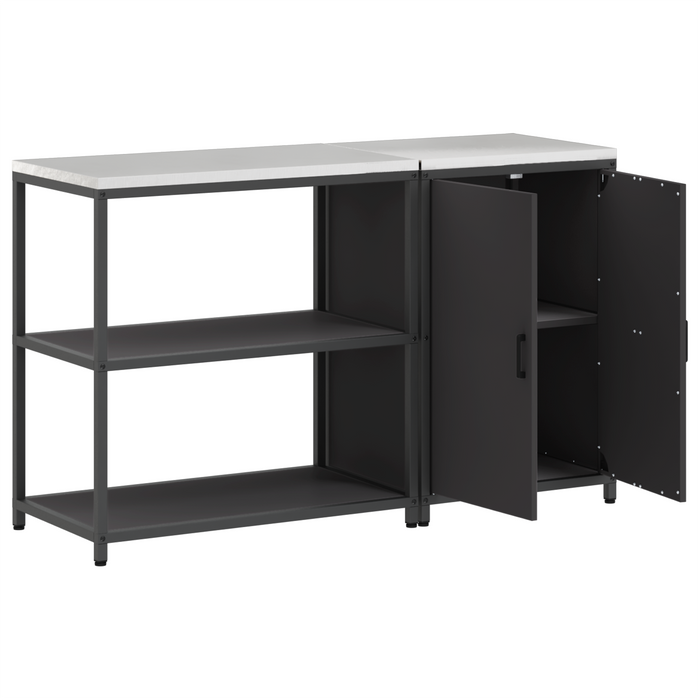 Set de depozitare pentru bucătărie 2 pcs Negru 150 x 50 x 92 cm - WALTI WALTI