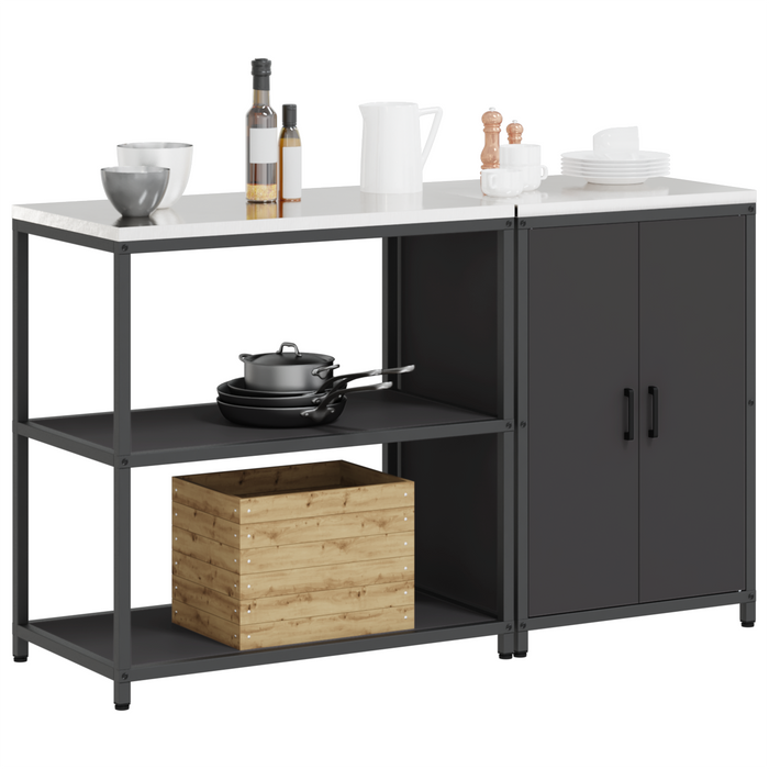 Set de depozitare pentru bucătărie 2 pcs Negru 150 x 50 x 92 cm - WALTI WALTI