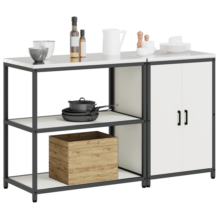 Set de depozitare pentru bucătărie 2 pcs Alb 150 x 50 x 92 cm - WALTI WALTI