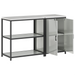 Set de depozitare pentru bucătărie cu raft cu depozitare cu ușă Ajustabil 2 pcs Argintiu - WALTI WALTI
