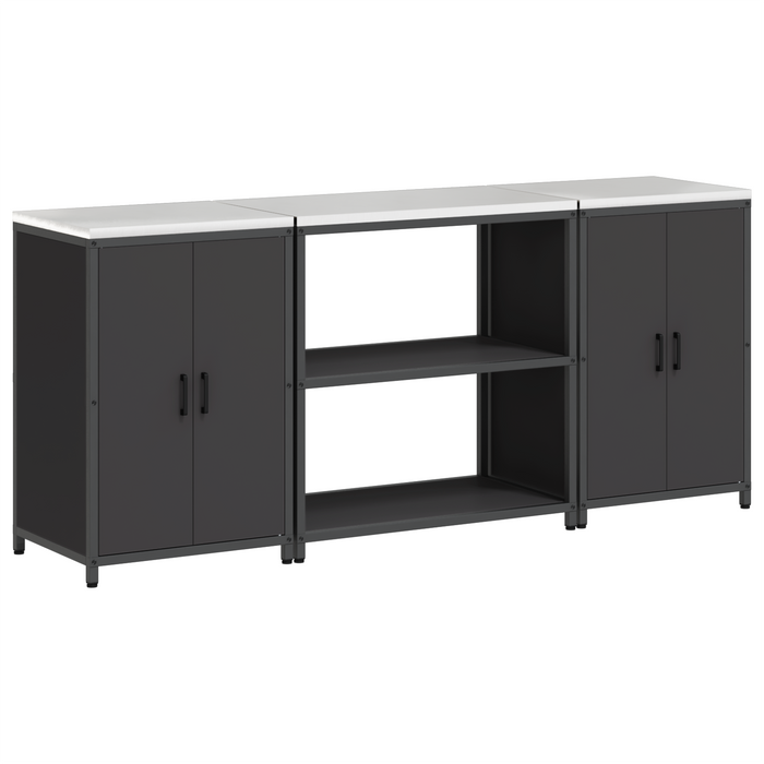 Set de depozitare pentru bucătărie 3 pcs Negru 210 x 50 x 92 cm - WALTI WALTI