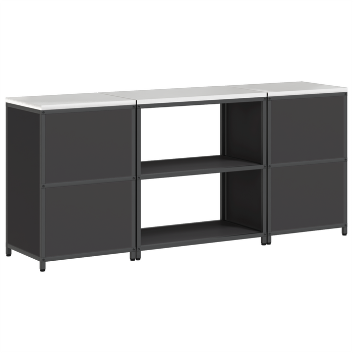 Set de depozitare pentru bucătărie 3 pcs Negru 210 x 50 x 92 cm - WALTI WALTI