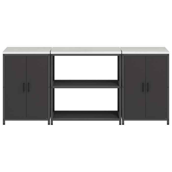 Set de depozitare pentru bucătărie 3 pcs Negru 210 x 50 x 92 cm - WALTI WALTI