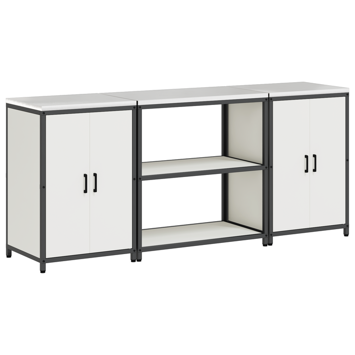 Set de depozitare pentru bucătărie 3 pcs Alb 210 x 50 x 92 cm - WALTI WALTI