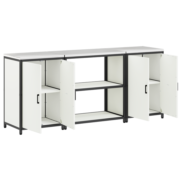 Set de depozitare pentru bucătărie 3 pcs Alb 210 x 50 x 92 cm - WALTI WALTI
