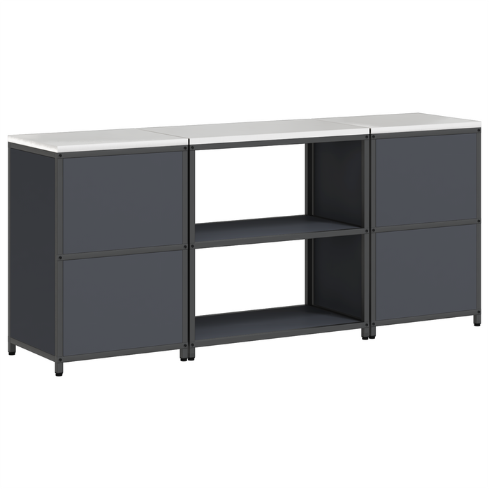 Set de depozitare pentru bucătărie cu raft cu depozitare cu ușă 3 pcs Antracit - WALTI WALTI
