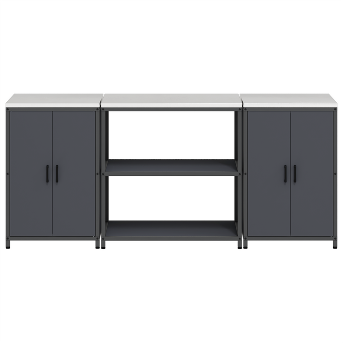 Set de depozitare pentru bucătărie cu raft cu depozitare cu ușă 3 pcs Antracit - WALTI WALTI