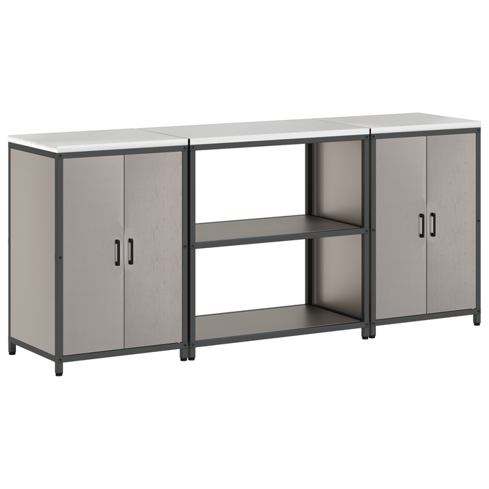 Set de depozitare pentru bucătărie cu raft cu depozitare cu ușă 3 pcs Ruginit - WALTI WALTI