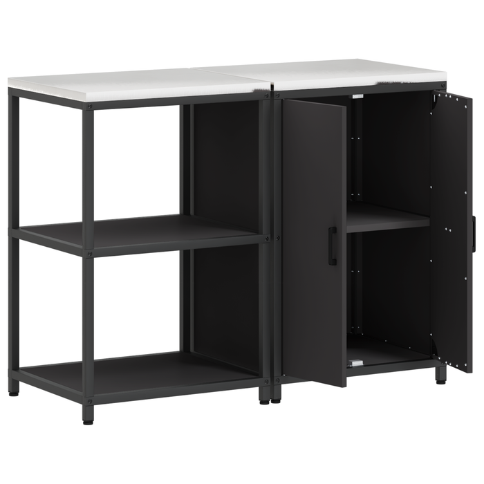 Set de depozitare pentru bucătărie 2 pcs Negru 120 x 50 x 92 cm - WALTI WALTI