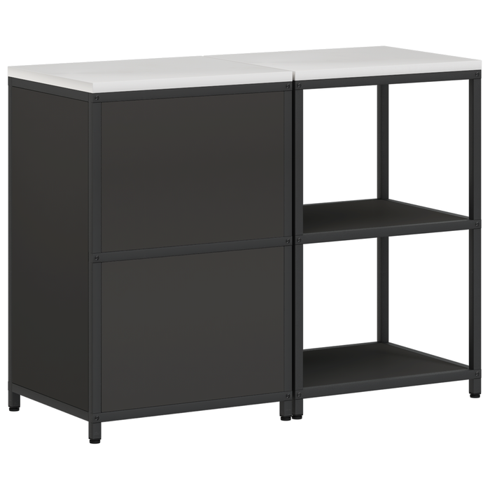 Set de depozitare pentru bucătărie 2 pcs Negru 120 x 50 x 92 cm - WALTI WALTI