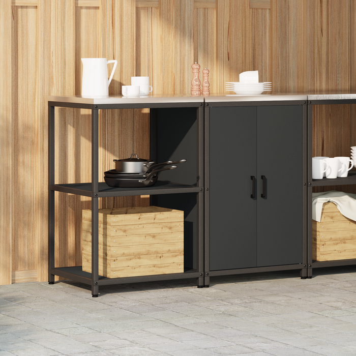 Set de depozitare pentru bucătărie 2 pcs Negru 120 x 50 x 92 cm - WALTI WALTI
