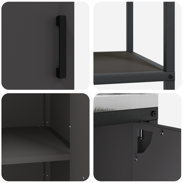 Set de depozitare pentru bucătărie 3 pcs Negru 180 x 50 x 92 cm - WALTI WALTI