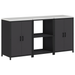 Set de depozitare pentru bucătărie 3 pcs Negru 180 x 50 x 92 cm - WALTI WALTI