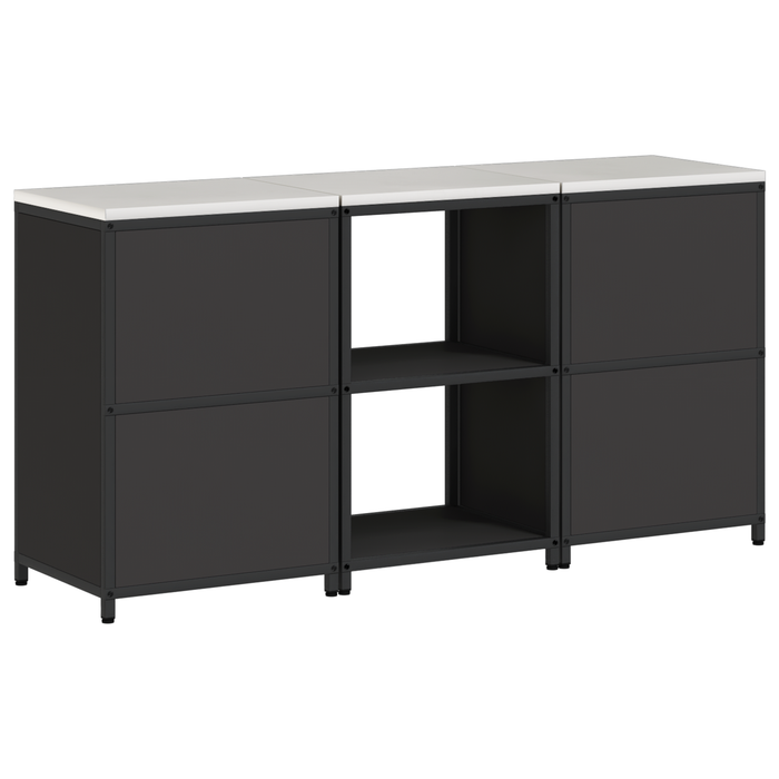Set de depozitare pentru bucătărie 3 pcs Negru 180 x 50 x 92 cm - WALTI WALTI