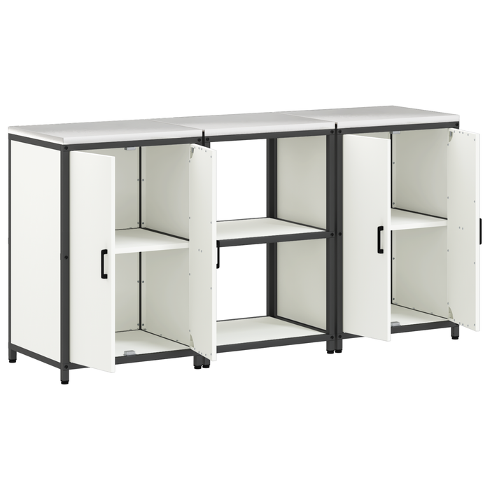 Set de depozitare pentru bucătărie 3 pcs Alb 180 x 50 x 92 cm - WALTI WALTI