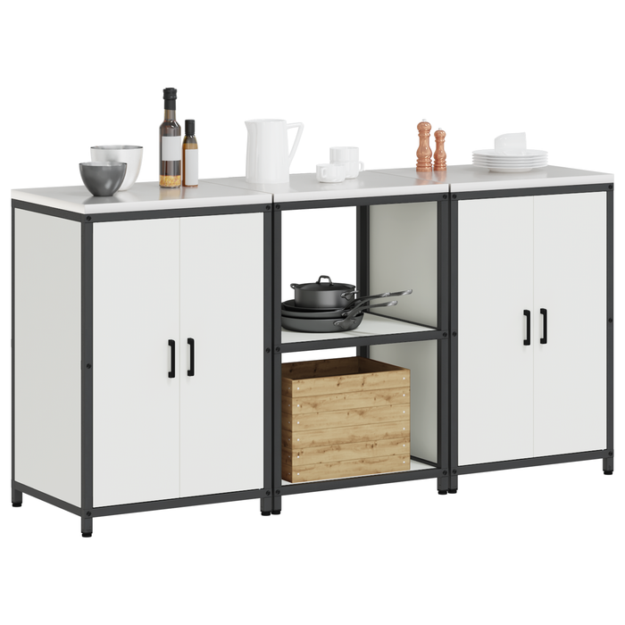 Set de depozitare pentru bucătărie 3 pcs Alb 180 x 50 x 92 cm - WALTI WALTI