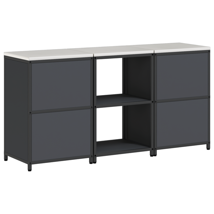 Set de depozitare pentru bucătărie cu raft cu depozitare cu ușă 3 pcs Antracit - WALTI WALTI