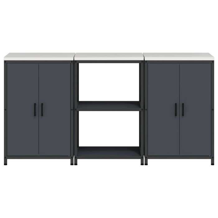 Set de depozitare pentru bucătărie cu raft cu depozitare cu ușă 3 pcs Antracit - WALTI WALTI