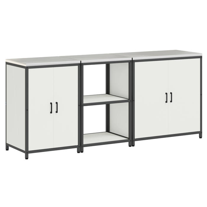 Set de Depozitare pentru Bucătărie 3 pcs Alb 210 x 50 x 92 cm - WALTI WALTI