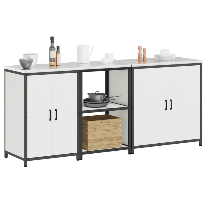 Set de Depozitare pentru Bucătărie 3 pcs Alb 210 x 50 x 92 cm - WALTI WALTI