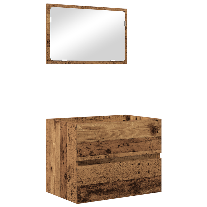 Set de mobilier pentru baie 3 pcs Lemn vechi 60 x 38.5 x 45 cm - WALTI WALTI