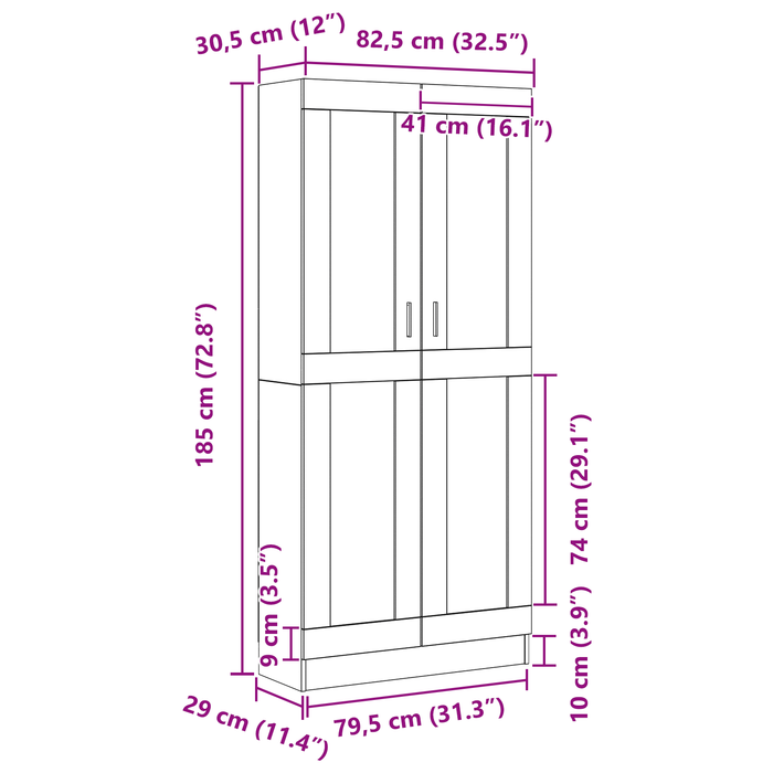 Dulap pentru cărți Stejar negru 82.5 x 30.5 x 185 cm - WALTI WALTI