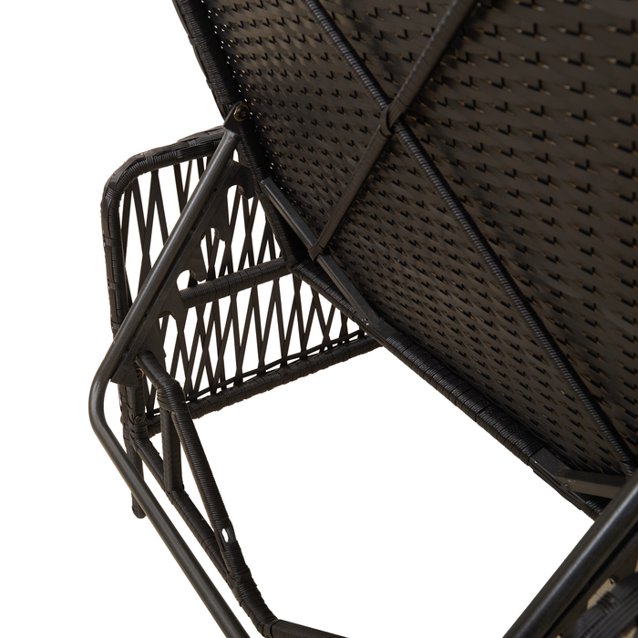 Șezlong Negru și crem PE Rattan 157 x 55 x 92 cm - WALTI WALTI