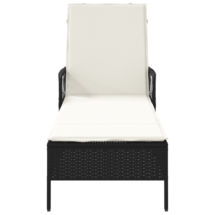 Șezlong Negru și crem PE Rattan 157 x 55 x 92 cm - WALTI WALTI