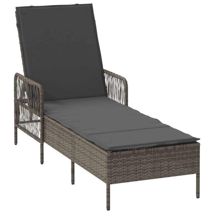 Șezlong Gri și gri închis Ratan PE 157 x 55 x 92 cm Șezlong - WALTI WALTI