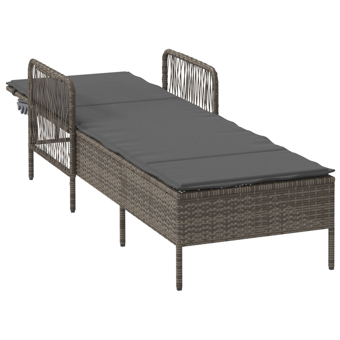 Șezlong Gri și gri închis Ratan PE 157 x 55 x 92 cm Șezlong - WALTI WALTI