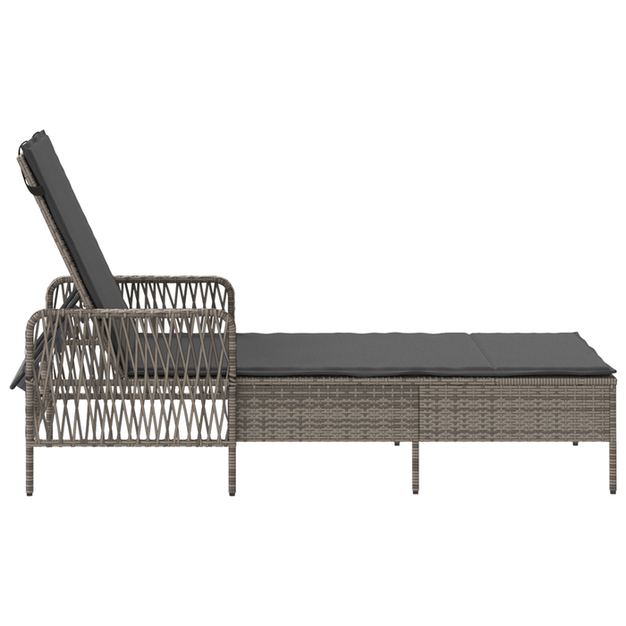 Șezlong Gri și gri închis Ratan PE 157 x 55 x 92 cm Șezlong - WALTI WALTI