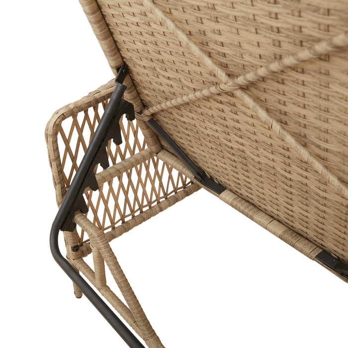 Șezlong Bej și gri deschis Ratan PE 157 x 55 x 92 cm Pliabil - WALTI WALTI