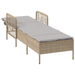 Șezlong Bej și gri deschis Ratan PE 157 x 55 x 92 cm Pliabil - WALTI WALTI
