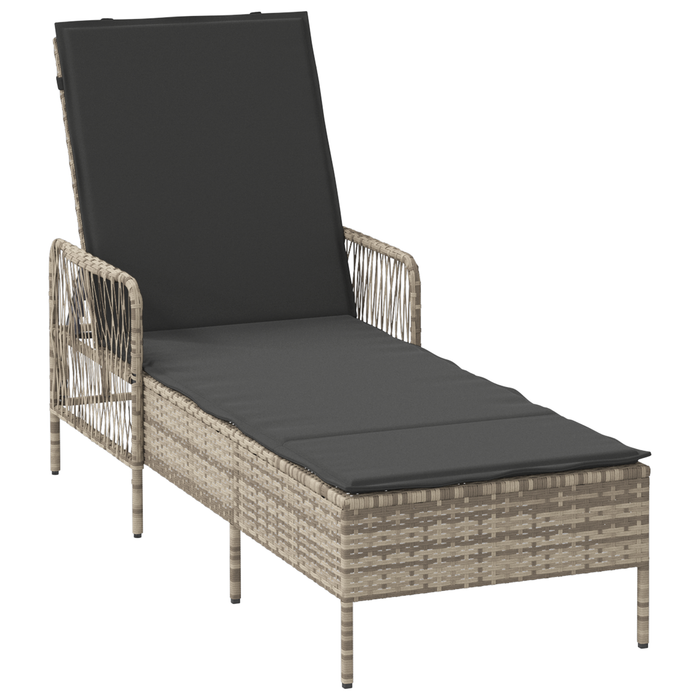 Șezlong pentru Soare Gri deschis Ratan PE 157 x 55 x 92 cm - WALTI WALTI