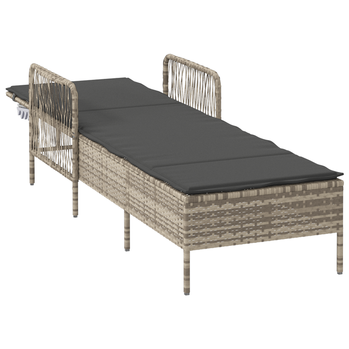 Șezlong pentru Soare Gri deschis Ratan PE 157 x 55 x 92 cm - WALTI WALTI