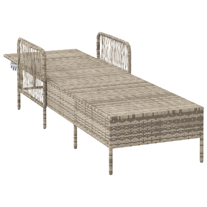 Șezlong pentru Soare Gri deschis Ratan PE 157 x 55 x 92 cm - WALTI WALTI