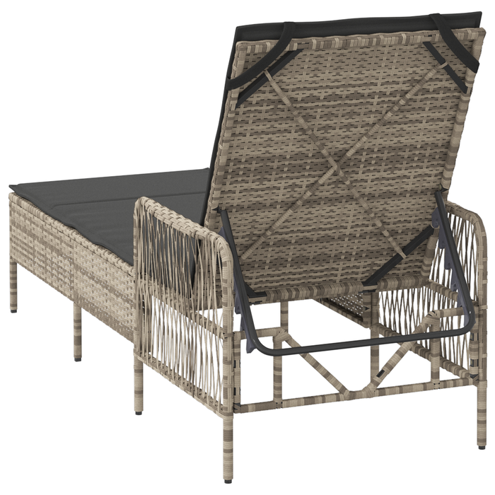 Șezlong pentru Soare Gri deschis Ratan PE 157 x 55 x 92 cm - WALTI WALTI