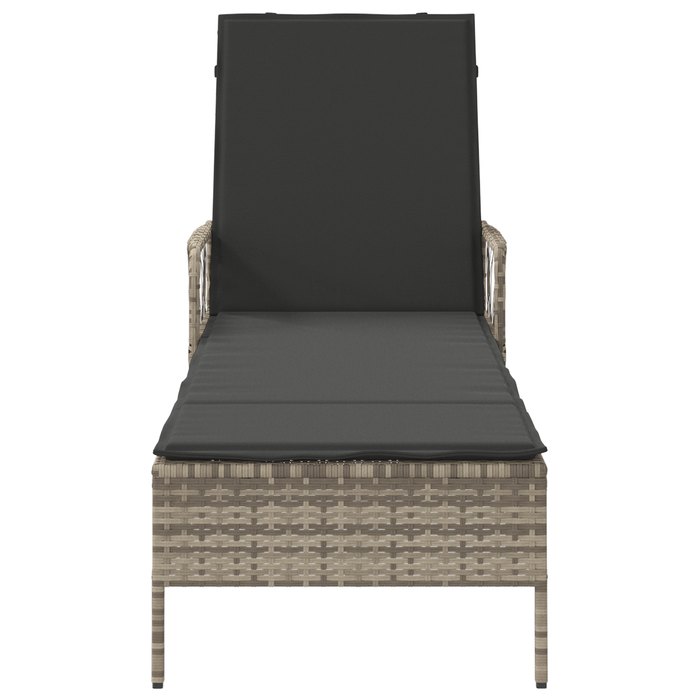 Șezlong pentru Soare Gri deschis Ratan PE 157 x 55 x 92 cm - WALTI WALTI