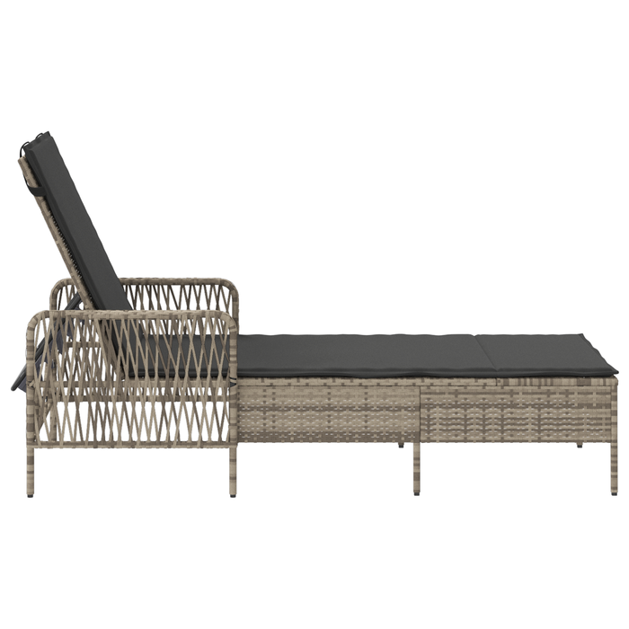 Șezlong pentru Soare Gri deschis Ratan PE 157 x 55 x 92 cm - WALTI WALTI