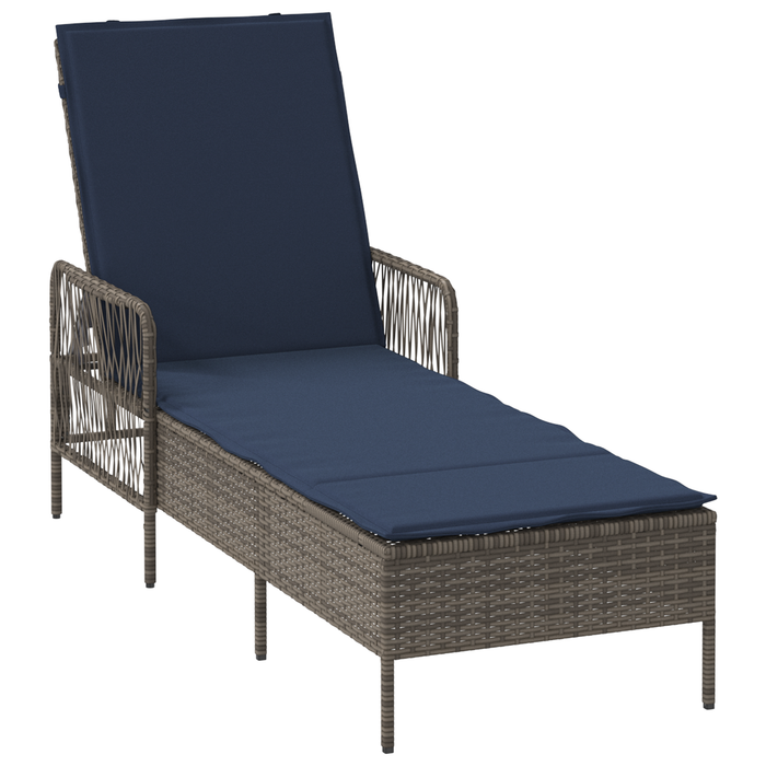 Șezlong Gri Ratan PE 157 x 55 x 92 cm Pliabil Șezlong - WALTI WALTI