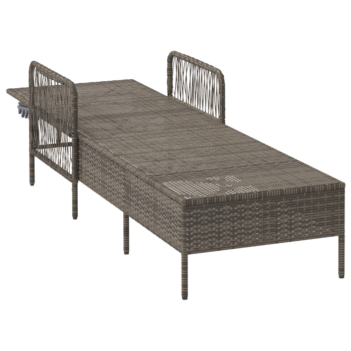 Șezlong Gri Ratan PE 157 x 55 x 92 cm Pliabil Șezlong - WALTI WALTI