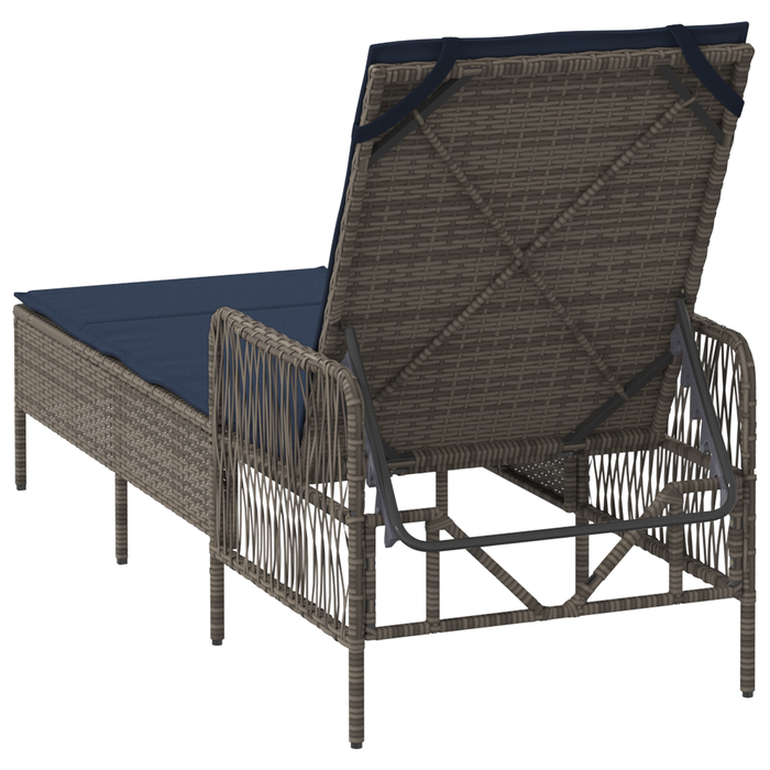 Șezlong Gri Ratan PE 157 x 55 x 92 cm Pliabil Șezlong - WALTI WALTI