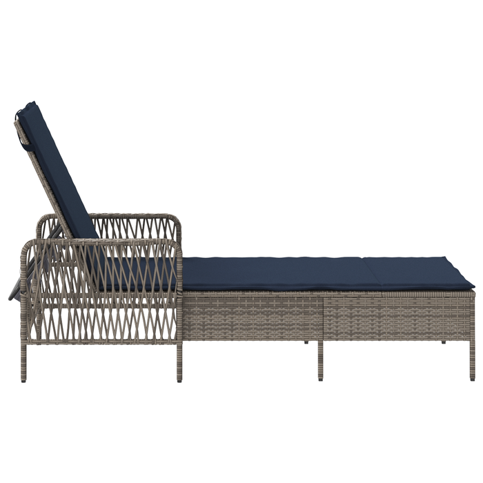 Șezlong Gri Ratan PE 157 x 55 x 92 cm Pliabil Șezlong - WALTI WALTI