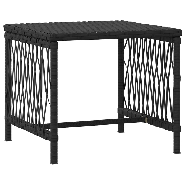 Set de Șezlonguri Set de 3 Negru și crem Ratan PE, metal Pliabil - WALTI WALTI