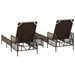 Set de șezlonguri Set de 3 Maro și alb crem rattan PE, metal - WALTI WALTI