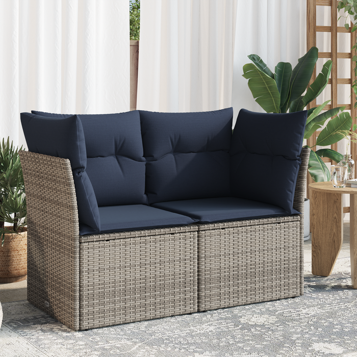 | Canapea de grădină | cu pernă Gri 124 x 62 x 69 cm poliratan WALTI
